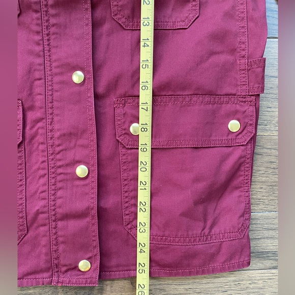 J. Crew Resin-Coated Twill Field Jacket Vintage Burgundy Size M NWT - Picture 15 of 16